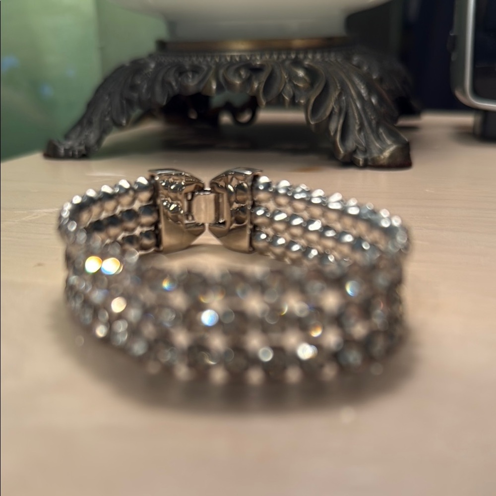 Givenchy Silver Crystal Bracelet - image 8